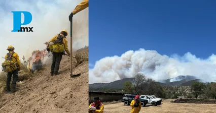Continúan combatiendo los incendios forestales en Puebla