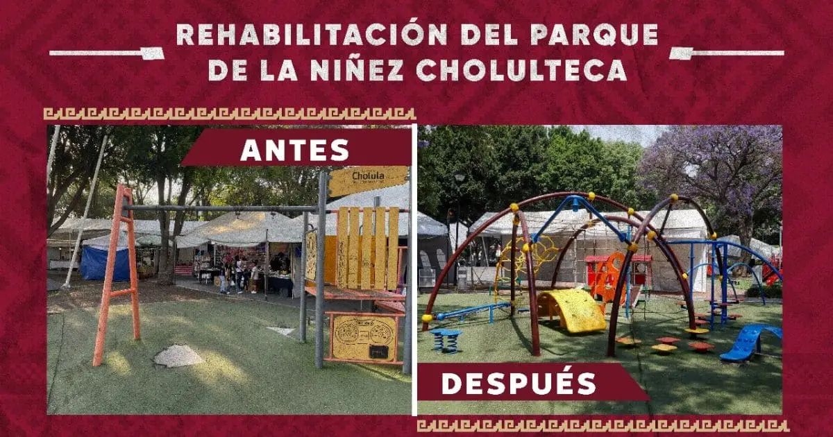 Renuevan el Parque de la Niñez Cholulteca