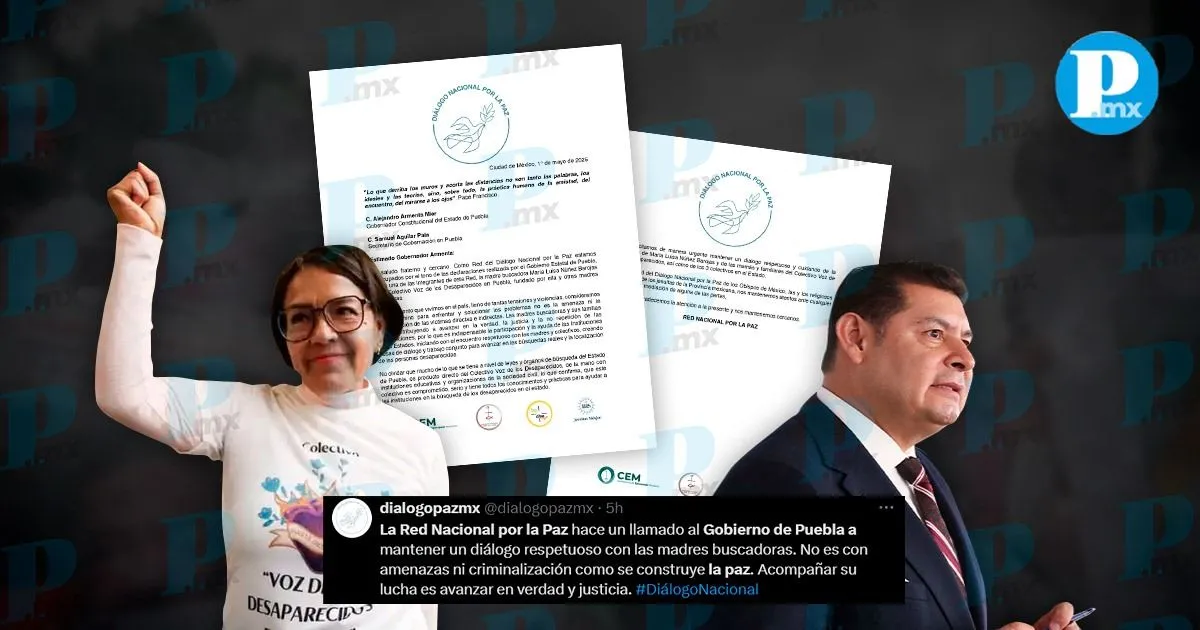 Red Nacional por la Paz condena declaraciones contra madres buscadoras en Puebla
