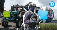 Campesinxs exigen devolución de impuestos frente al SAT en Angelópolis