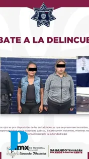 SSP de Tehuacán detiene a dos mujeres por robo en comercio del primer cuadro de la ciudad