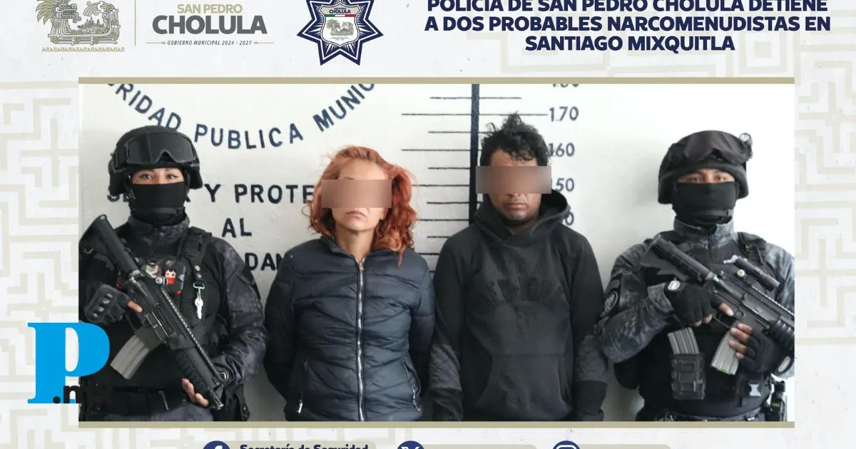 Detiene SSC Cholula a dos personas por narcomenudeo en Santiago Mixquitla