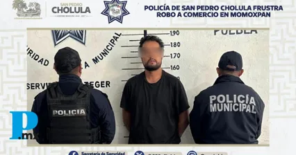 Policía de Cholula frustra robo en Momoxpan y detiene a presunto ladrón