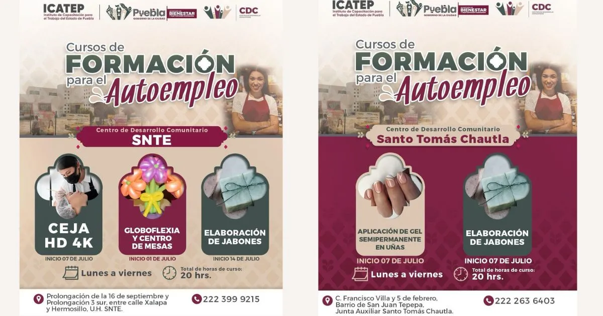 Todas las capacitaciones son completamente gratuitas y están a cargo de instructores certificados.
