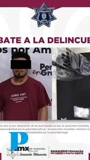 Policía de Tehuacán arresta a presunto narcomenudista en Resurrección