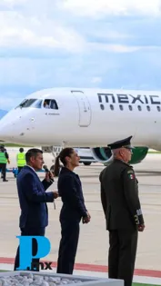 Sheinbaum recibe primera aeronave Embraer para Mexicana de Aviación