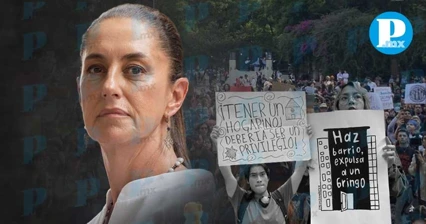 Sheinbaum condena expresiones xenofóbicas en marcha contra la gentrificación