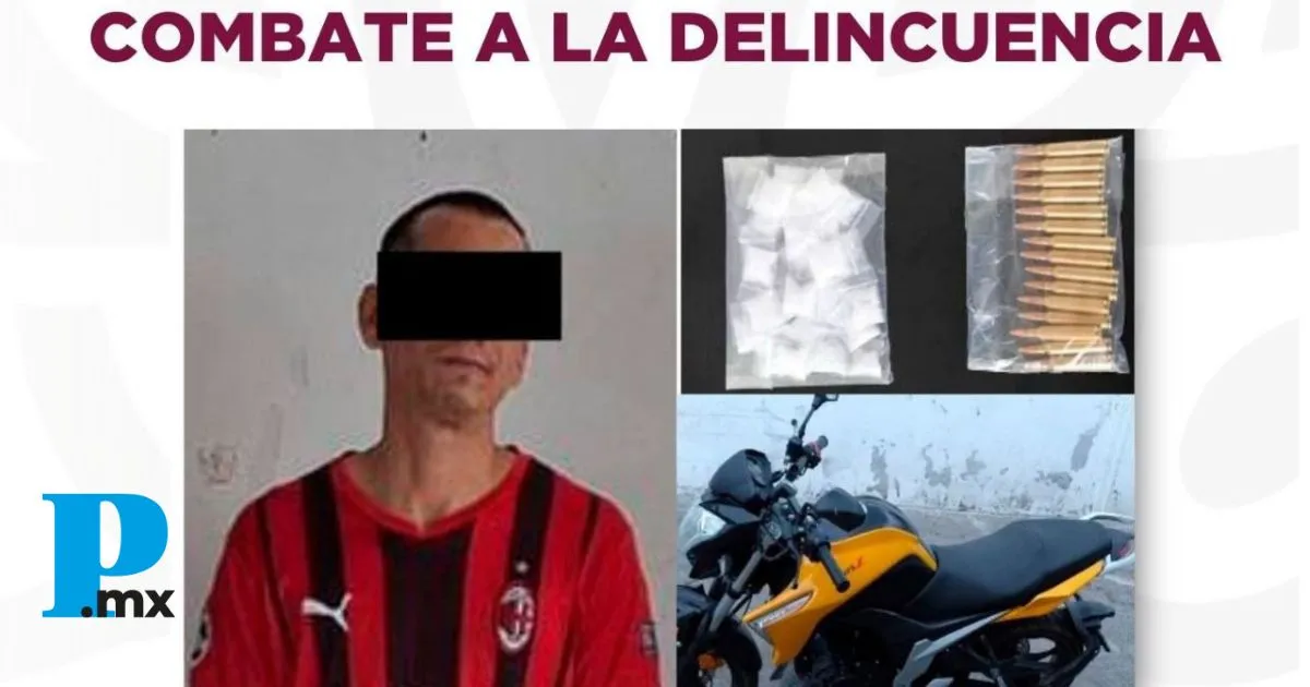 Policía Municipal de Tehuacán captura a Juan José N. en El Porvenir con droga y municiones de uso militar