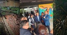 Se derrumba barda en escuela técnica 45; culpan al CAPCEE por negligencia