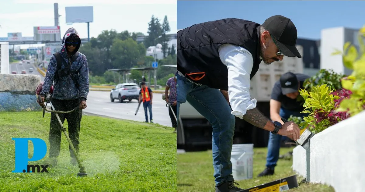Puebla capital embellece Vía Atlixcáyotl con jornada de limpieza integral
