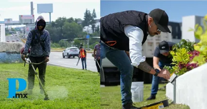 Puebla capital embellece Vía Atlixcáyotl con jornada de limpieza integral