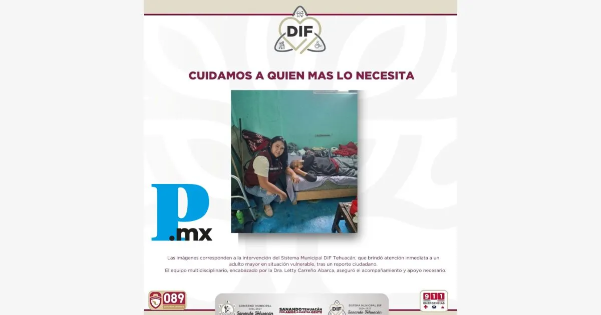 Apoya DIF de Tehuacán a abuelito en situación vulnerable 