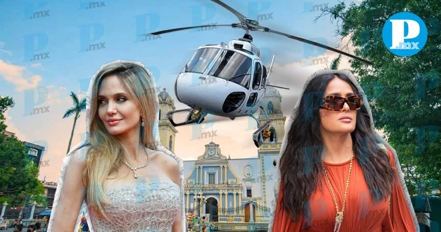 Indigna viaje de Salma Hayek y Angelina Jolie en helicóptero de Veracruz 