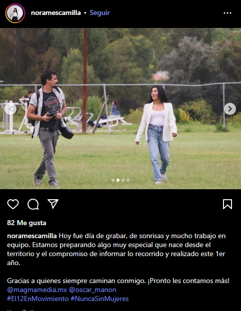 Captura de la publicación de la Dip. Nora Escamilla en Instagram