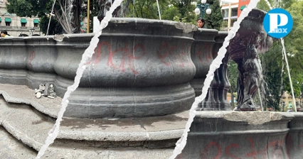 ¿Por qué arrestaron a manifestantes al dañar la Fuente de San Miguel?