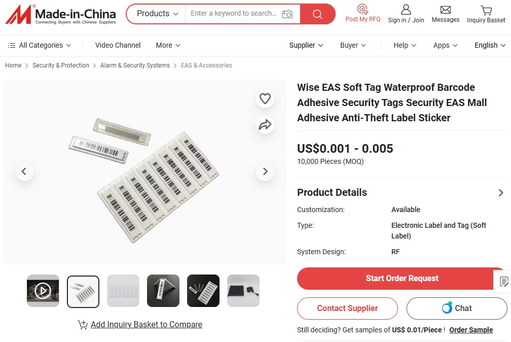 En proveedores chinos, las etiquetas o "chips" pueden alcanzar costos de menos de 10 centavos 