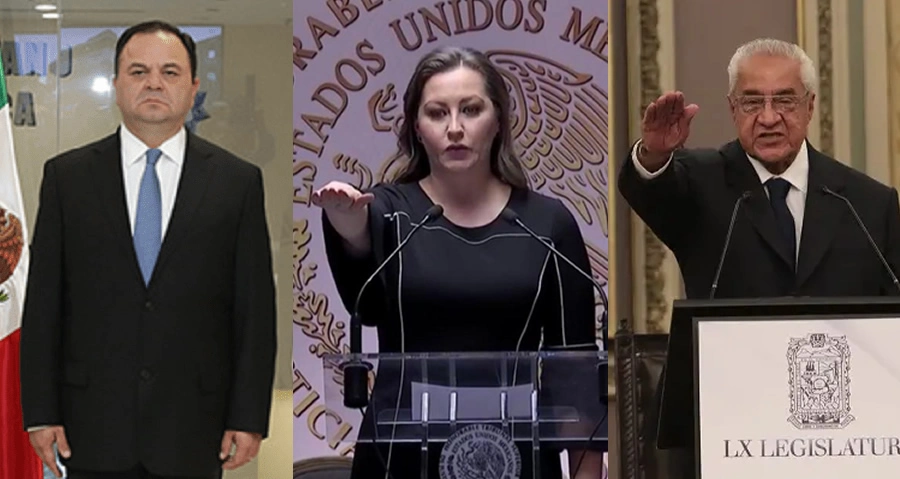 La gobernadora Martha Érika y los dos gobernadores interinos