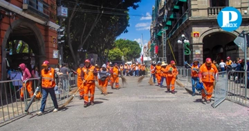El OOSL realiza labores de limpieza en las calles de Puebla
