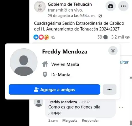 Comentarios en la página oficial del ayuntamiento en Facebook