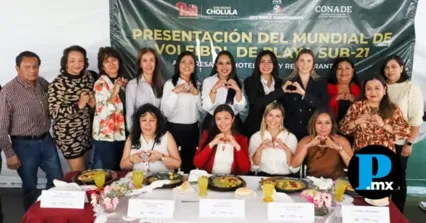 Presentan el Mundial de Voleibol de Playa Sub 21 a restauranteros y hoteleros de San Pedro Cholula