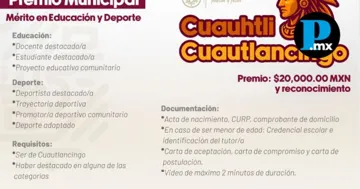 El Gobierno de Cuautlancingo invita a la ciudadanía a postularse al “Premio Cuauhtli”