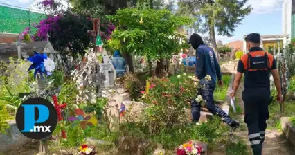 San Pedro Cholula refuerza seguridad en panteones por Día de Muertos