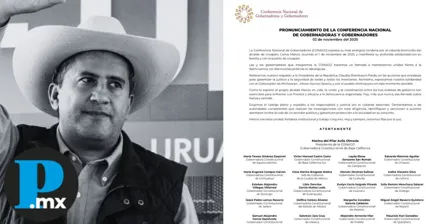 Gobernadores de la CONAGO condenan el asesinato del alcalde de Uruapan