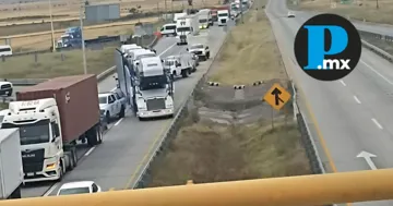 Ejidatarios bloquean nuevamente el Arco Norte en exigencia del pago por sus tierras expropiadas. 