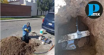 Ayuntamiento de San Pedro Cholula repara fuga en la red de agua potable