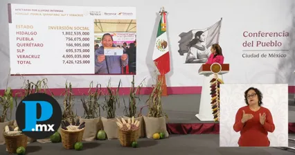 Sierra Norte de Puebla recibe 756 mdp tras afectaciones por lluvias