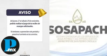 SOSAPACH ofrece tres días para pagar el agua sin recargos en San Pedro Cholula