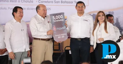 Recta a Cholula mejora tras obras realizadas con insumos donados por Pemex