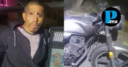 Cae en Cuautlancingo sujeto a bordo de una motocicleta robada tras reporte ciudadano