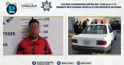 C5 detecta veh&iacute;culo robado y SSC Cholula logra recuperaci&oacute;n