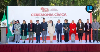 Tonantzin Fern&aacute;ndez conmemora D&iacute;a de la Bandera y arranca operativo de seguridad en San Pedro Cholula