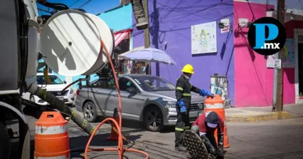 Arranca SOSAPACH desazolve preventivo en San Pedro Cholula por temporada de lluvias