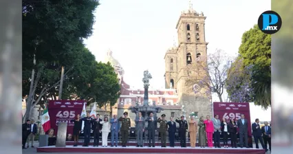 Conmemoran 495 aniversario de Puebla en el Z&oacute;calo capitalino