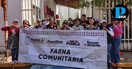 Dignifican instalaciones de la "Casa del Abue" en San Pedro Cholula con faena comunitaria