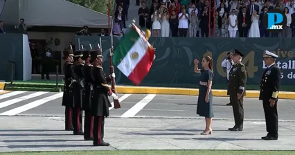 Claudia Sheinbaum lidera acto c&iacute;vico por el 5 de mayo en Puebla
