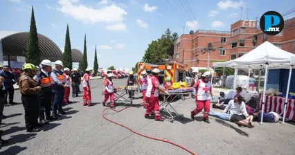 Puebla fortalece prevenci&oacute;n con simulacro de sismo en Agua Santa