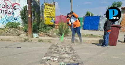 Limpian calles en San Mat&iacute;as Cocoyotla con el programa &ldquo;Barriendo tu Calle&rdquo;