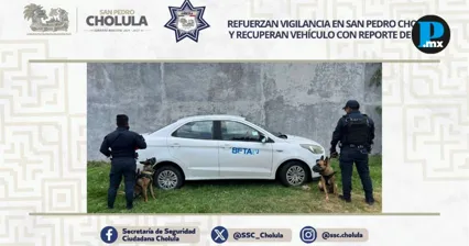 SSC Cholula recupera auto con reporte de robo