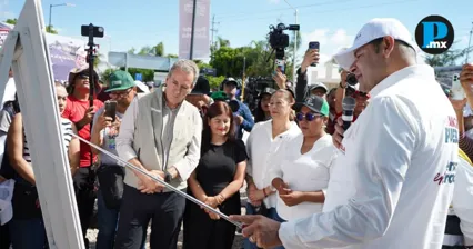 Armenta y Chedraui supervisan avance del puente entre San Baltazar y Los &Aacute;ngeles Tetela