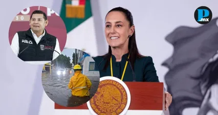 Puebla atiende da&ntilde;os por lluvias sin apoyo federal, afirma Sheinbaum