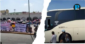 Captan llegada de tres camiones de Oaxaca previo a marcha pro Guadalupe B&aacute;rcenas