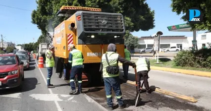 Tren de Pavimentaci&oacute;n interviene el Bulevar H&eacute;roes del 5 de Mayo
