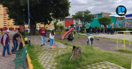 Faena comunitaria mejora espacios p&uacute;blicos en San Pedro Cholula