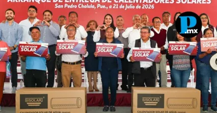 Entrega Tonantzin Fern&aacute;ndez 2 mil calentadores solares en San Pedro Cholula