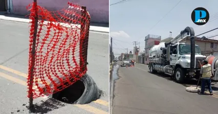 Tras reclamo estatal, Agua de Puebla atiende hundimiento en Tepeyac