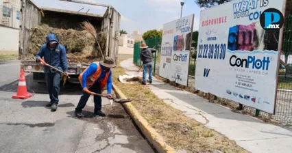 San Pedro Cholula realiza 193 acciones de mantenimiento urbano en una semana